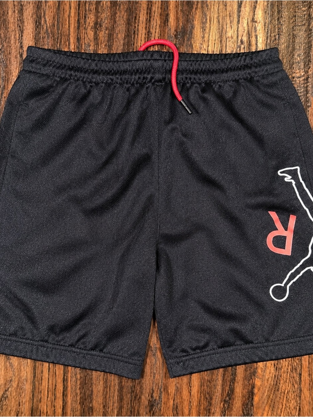 Jordan Black Shorts with Red Drawcord and Logo